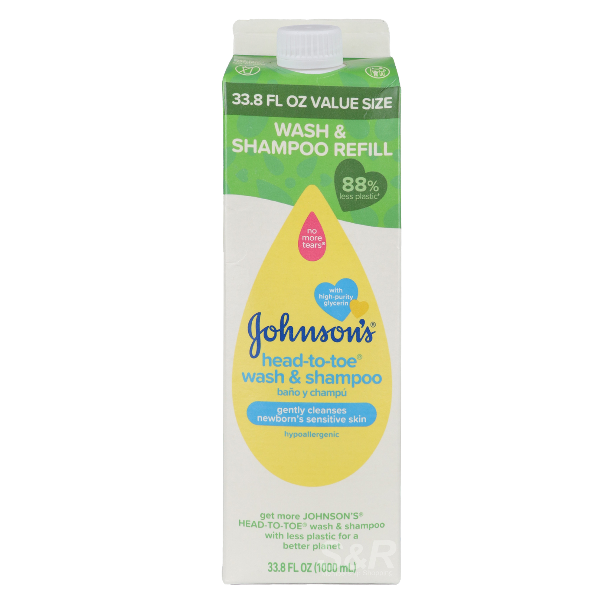 Johnson's Head-To-Toe Wash and Shampoo 1L